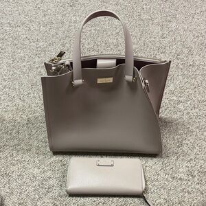 Kate Spade Gray Satchel and Wallet LIKE NEW